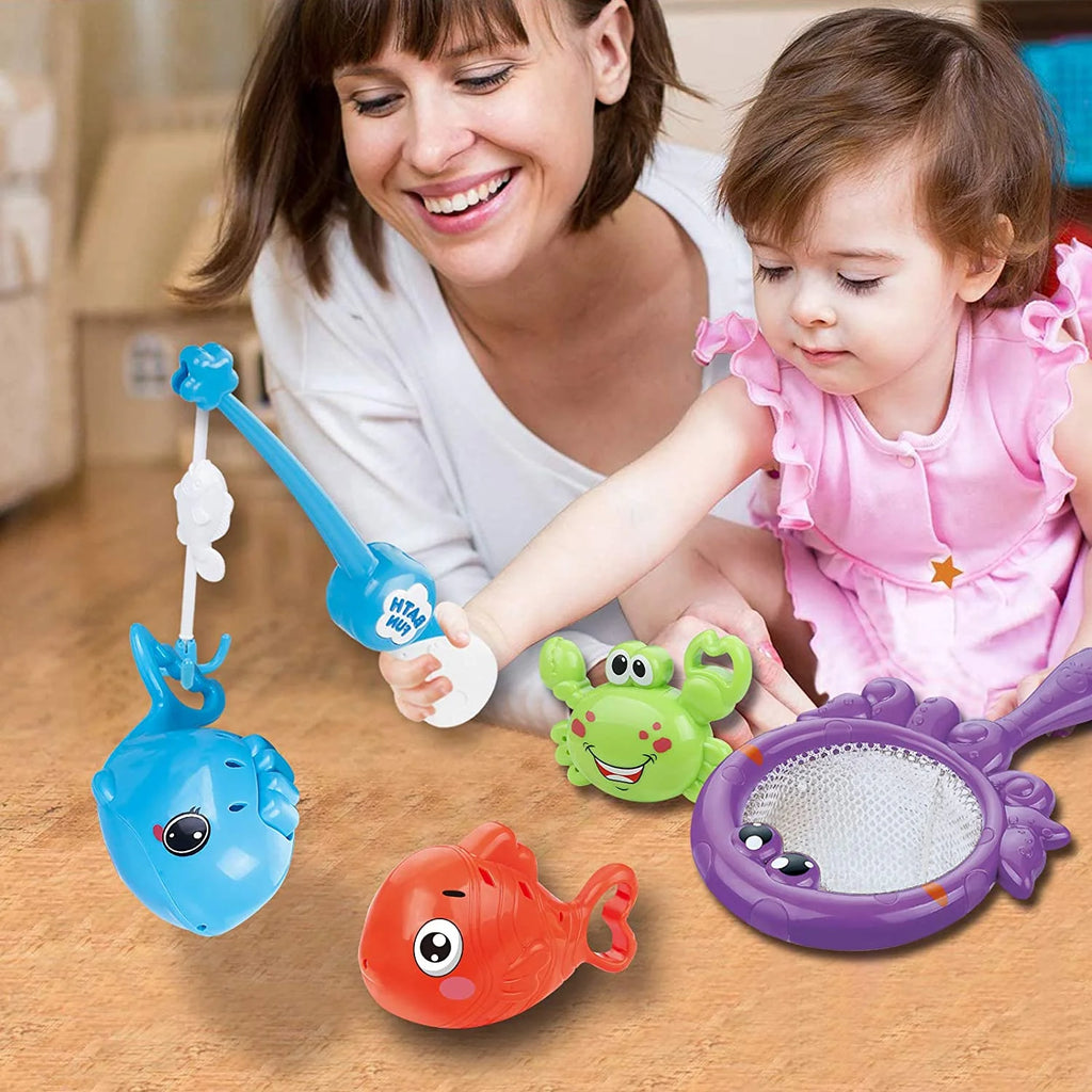 Mold Free Fishing Games Swimming Whales Water Table Pool Bath Toy for Toddlers N807619