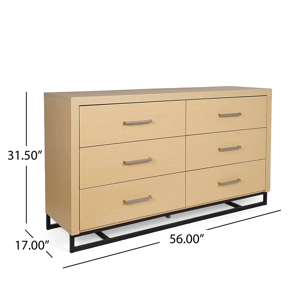 Faux Wood 6 Drawer Double Dresser P781135