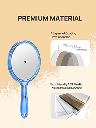 Double-Sided Handheld 1X/3X Magnifying Hand Mirror O853034
