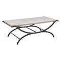 Modern Contrast Rectangular Coffee Table with Black Trestle Metal Base B9388