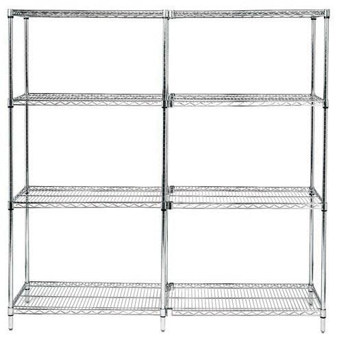 86 inch Wire 4-Shelf Add-On Unit in Chrome Finish T9374