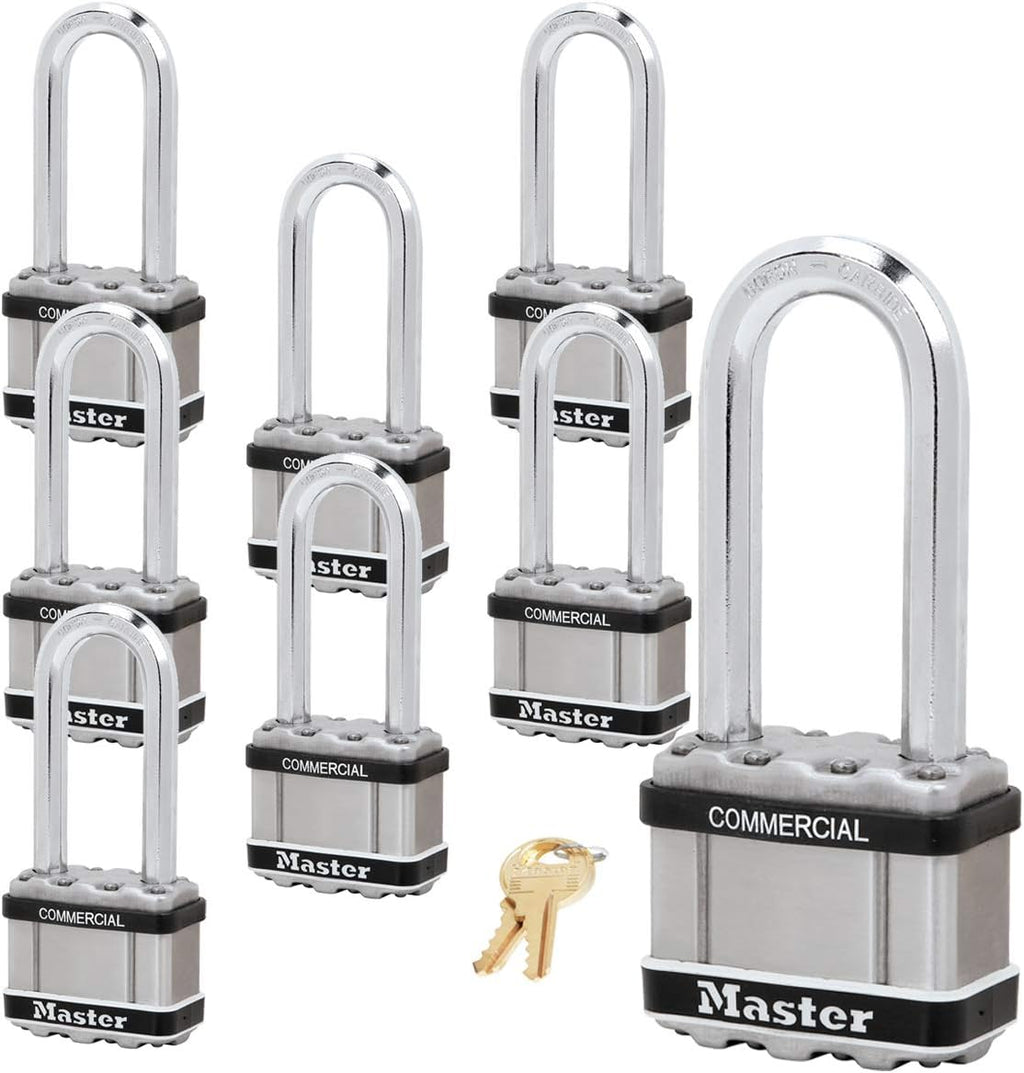 Master Lock Magnum Padlock, 8 Keyed Alike Locks R4903