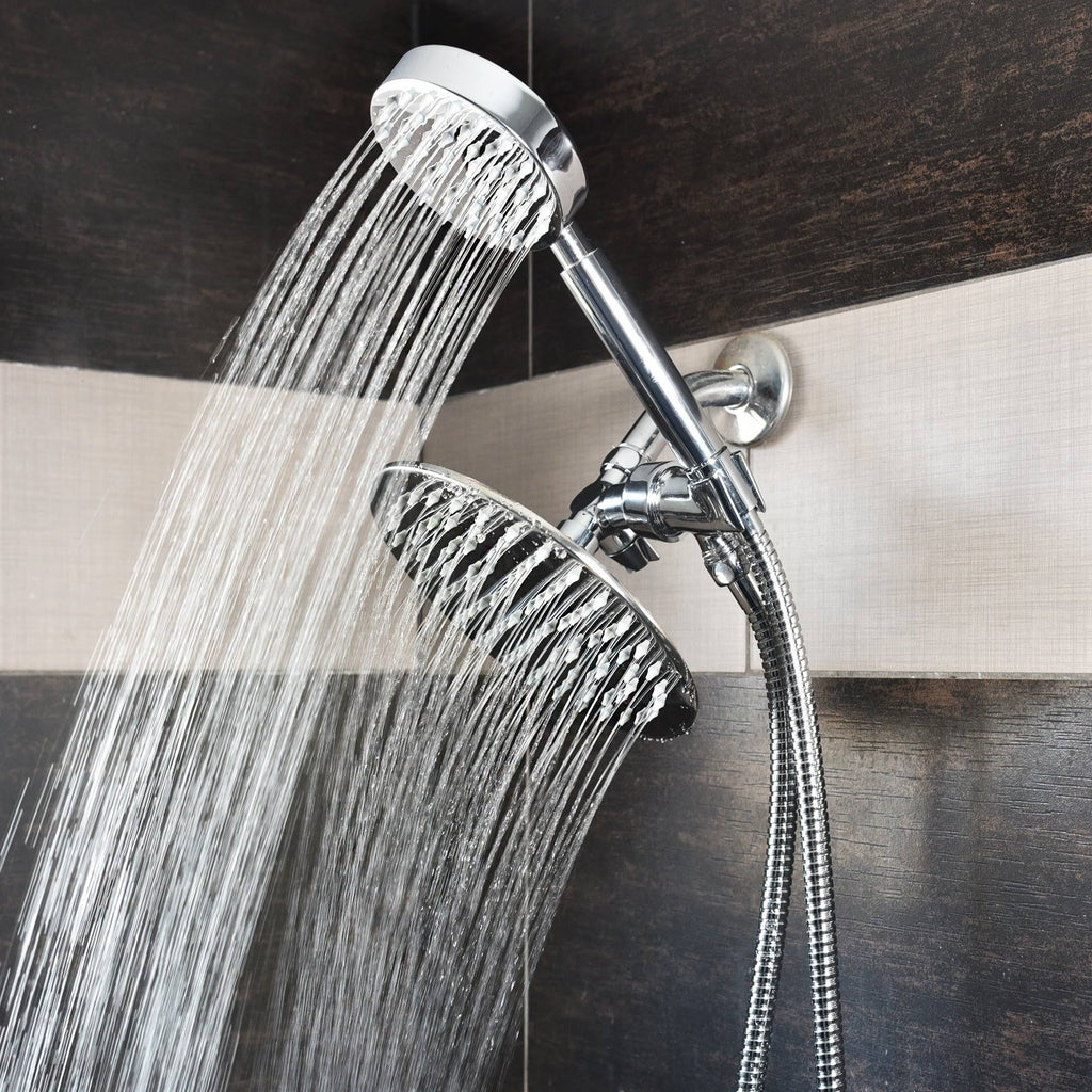 Dual Shower Head Combo with Hand Held and Rain Shower Head, 2.5 GPM Brushed Nickel F1118
