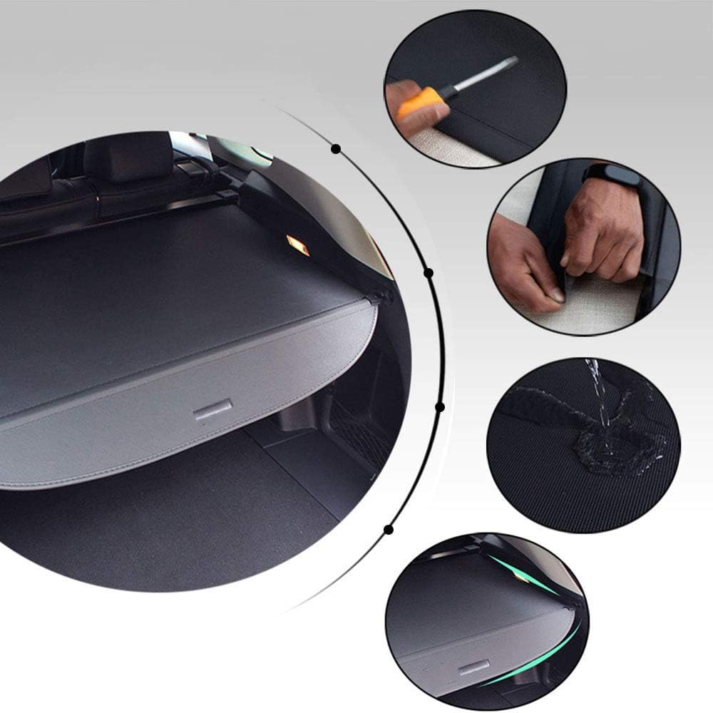 Cargo Security Rear Trunk Cover Retractable Black D180
