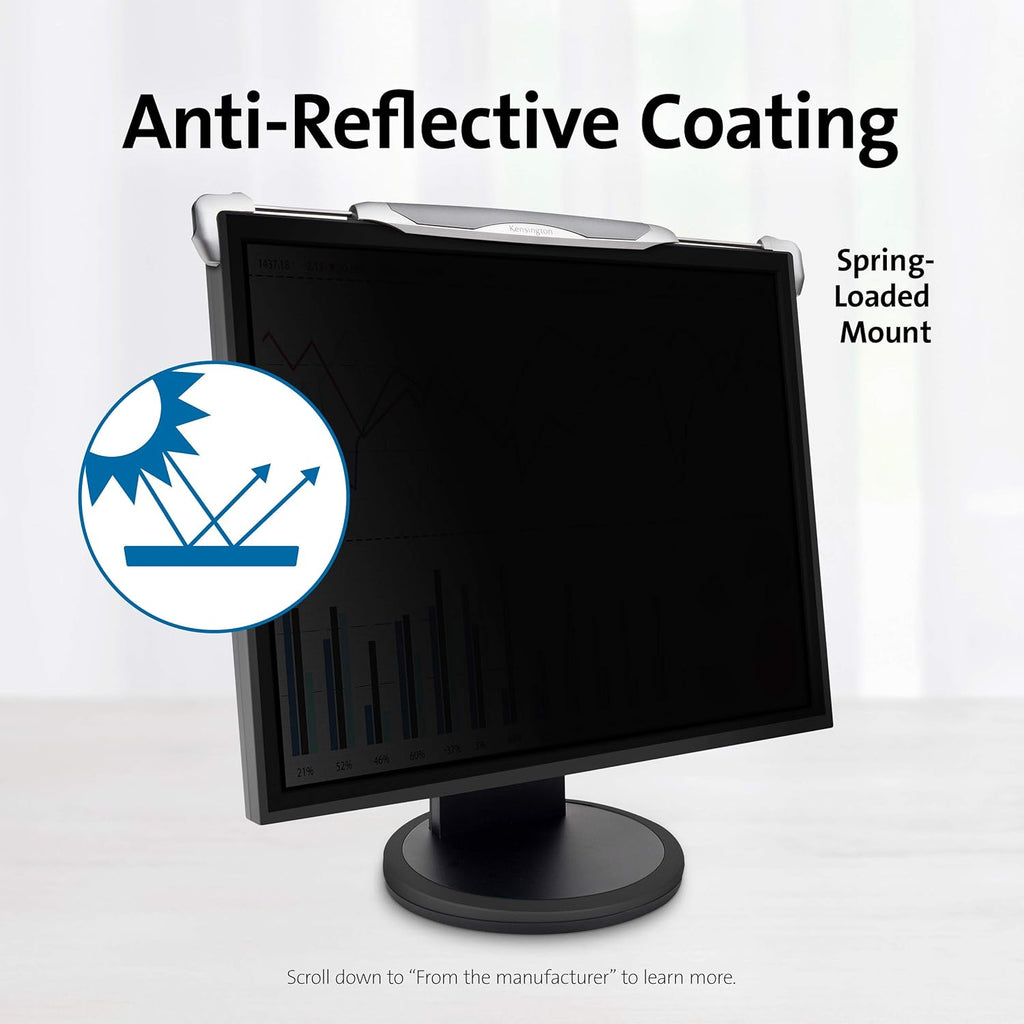 Black Privacy Screen for 20-Inch to 22-Inch Widescreen 16:10 Monitors J212065