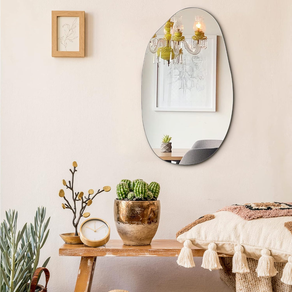 Asymmetrical Wall Mounted Mirror, 19.7 x 20.5 Inches Z30813