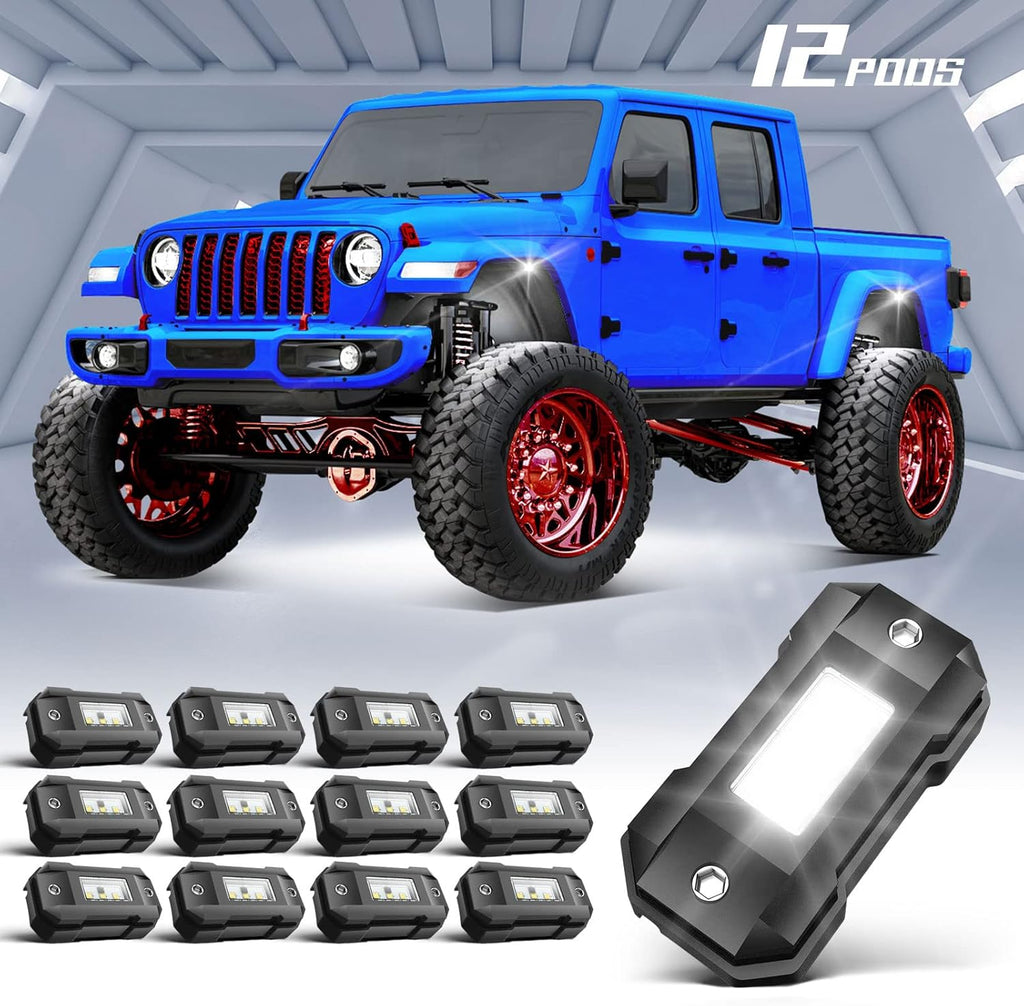 White 8 Pod Waterproof LED Rock Lights H79287