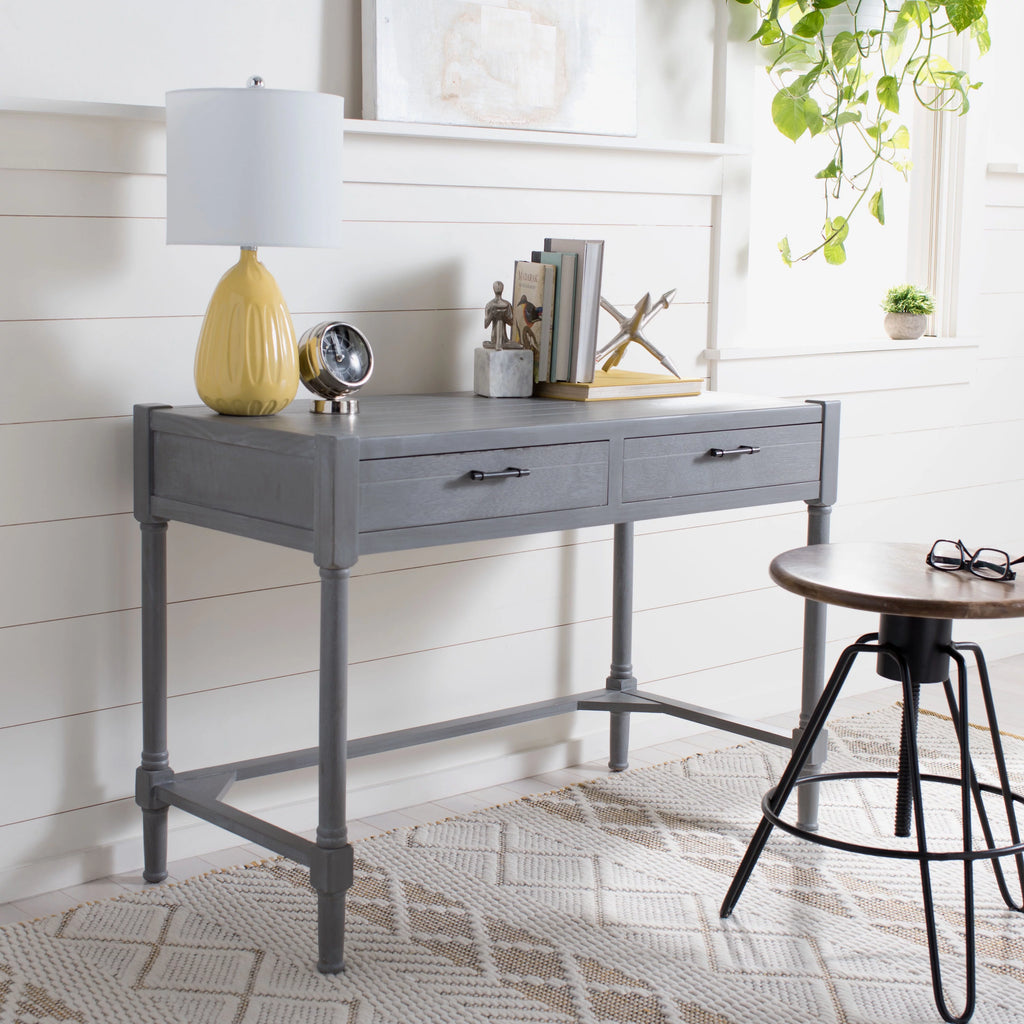 White Washed Grey 2-Drawer Writing Desk A34406