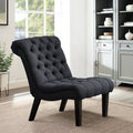 Gray Fabric Upholstered Accent Chair with Wood Legs B683117
