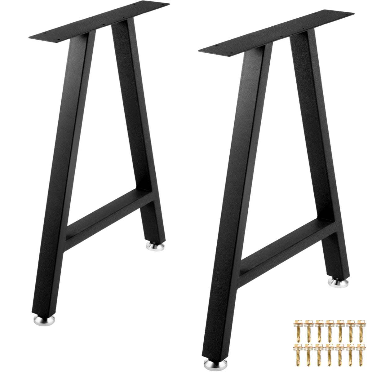 28 x 17.7 inch Black Metal Table Legs Set of 2 F856125