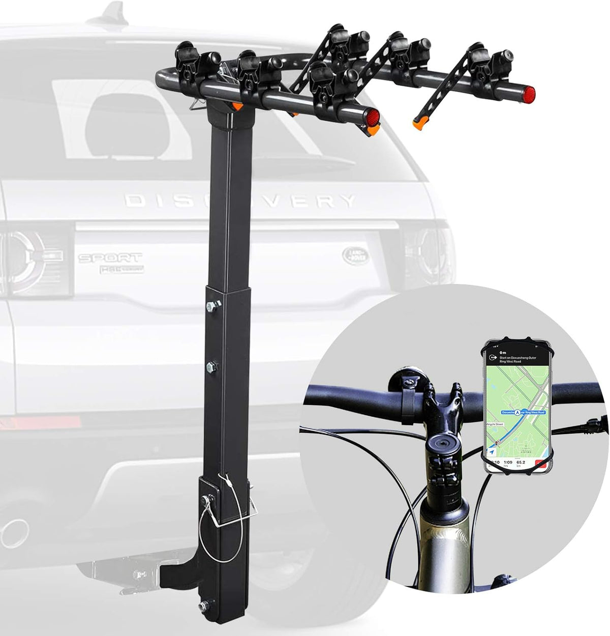 Double Foldable Bike Hitch Rack with 2'' Hitch Receiver, Pack of 2 W341