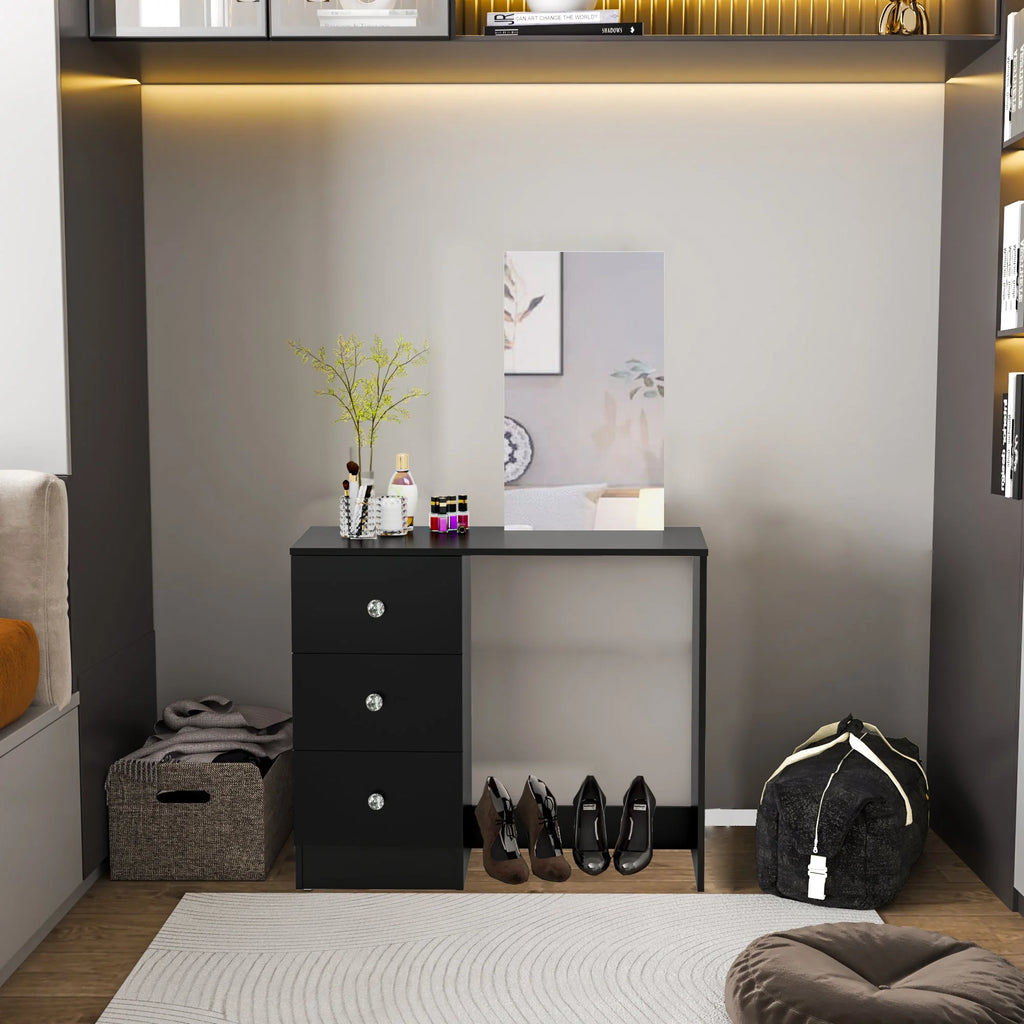Black Modern Makeup Vanity Table with Mirror M67623