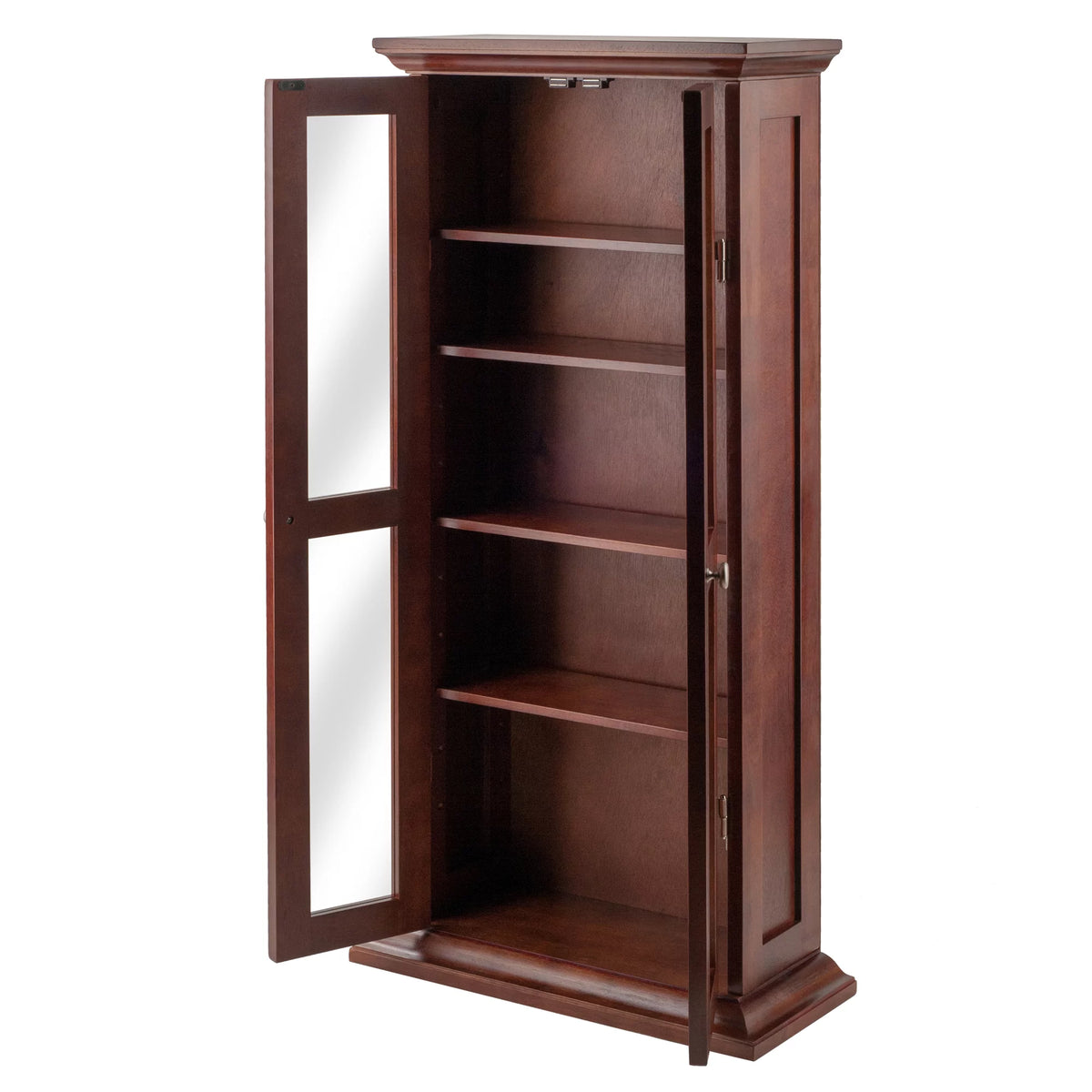 Walnut Finish Wood Media Cabinet K48566