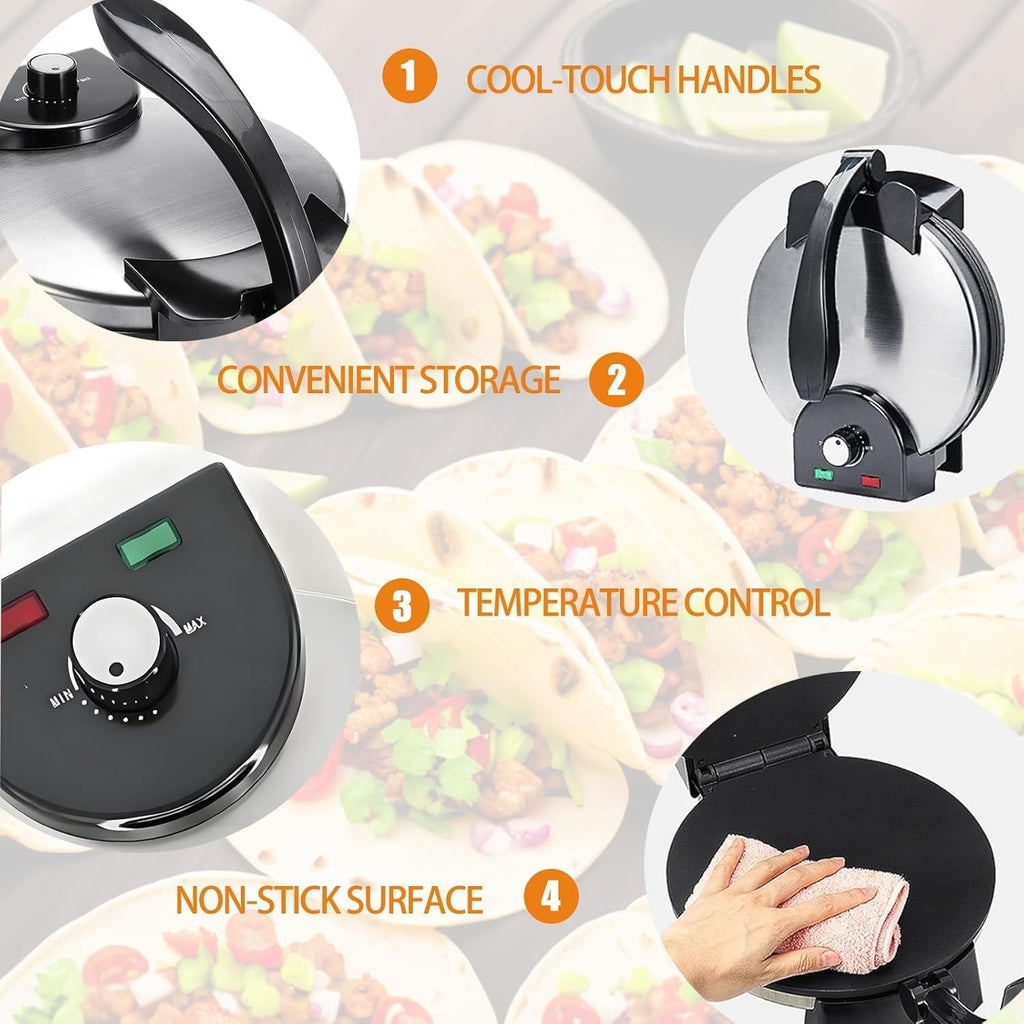 10 Inch Non-Stick Electric Tortilla Maker V740983