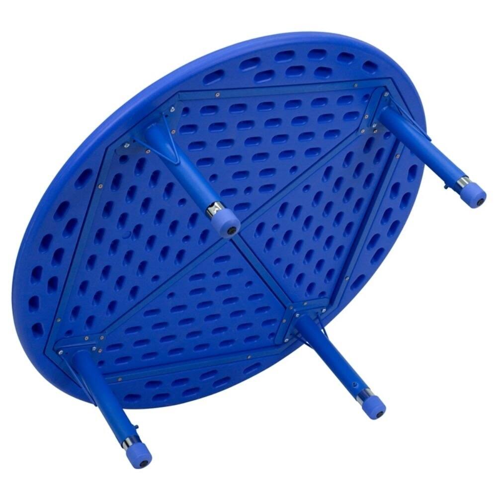 45'' Round Height Adjustable Blue Plastic Activity Table Y758