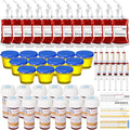 84 Pcs Halloween Party Supplies Empty Pill Bottle Blood Bag Specimen Cup Urine Sample Jar 20 ml Plastic Syringe with Sticky Label Z827