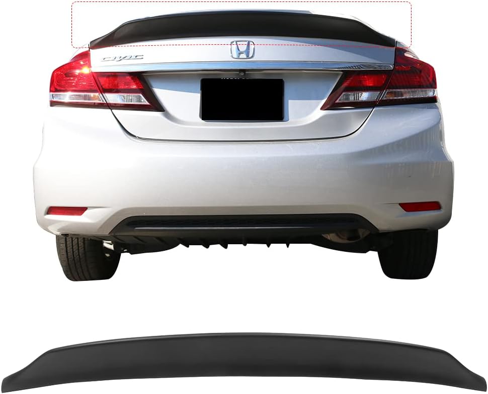 Unpainted PP Rear Trunk Spoiler for 2013-2015 Honda Civic Sedan Y7160