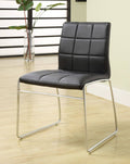 Black Tufted Leatherette Side Chairs C716873