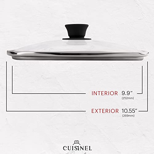 10.5" Pre-Seasoned Cast Iron Square Grill Pan with Glass Lid M961697
