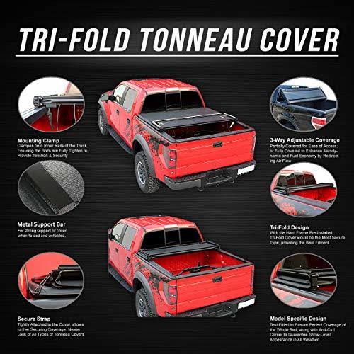 Soft Tri-Fold Tonneau Cover for 15-19 F150 5.5ft Fleetside Bed S3521