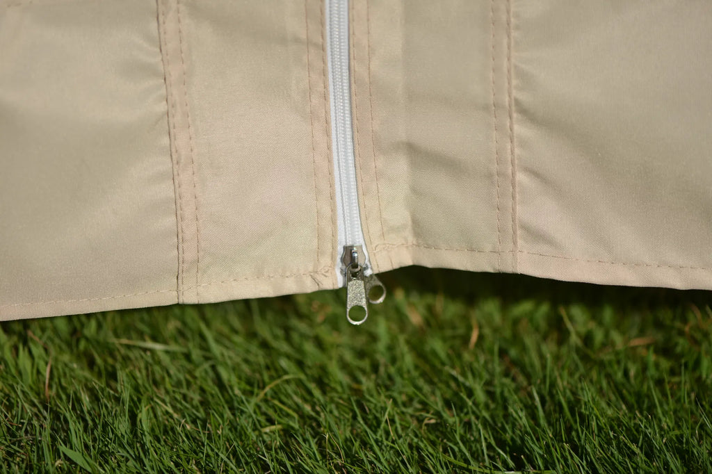 Beige Double Tiered Grill Canopy Gazebo Tent R40683