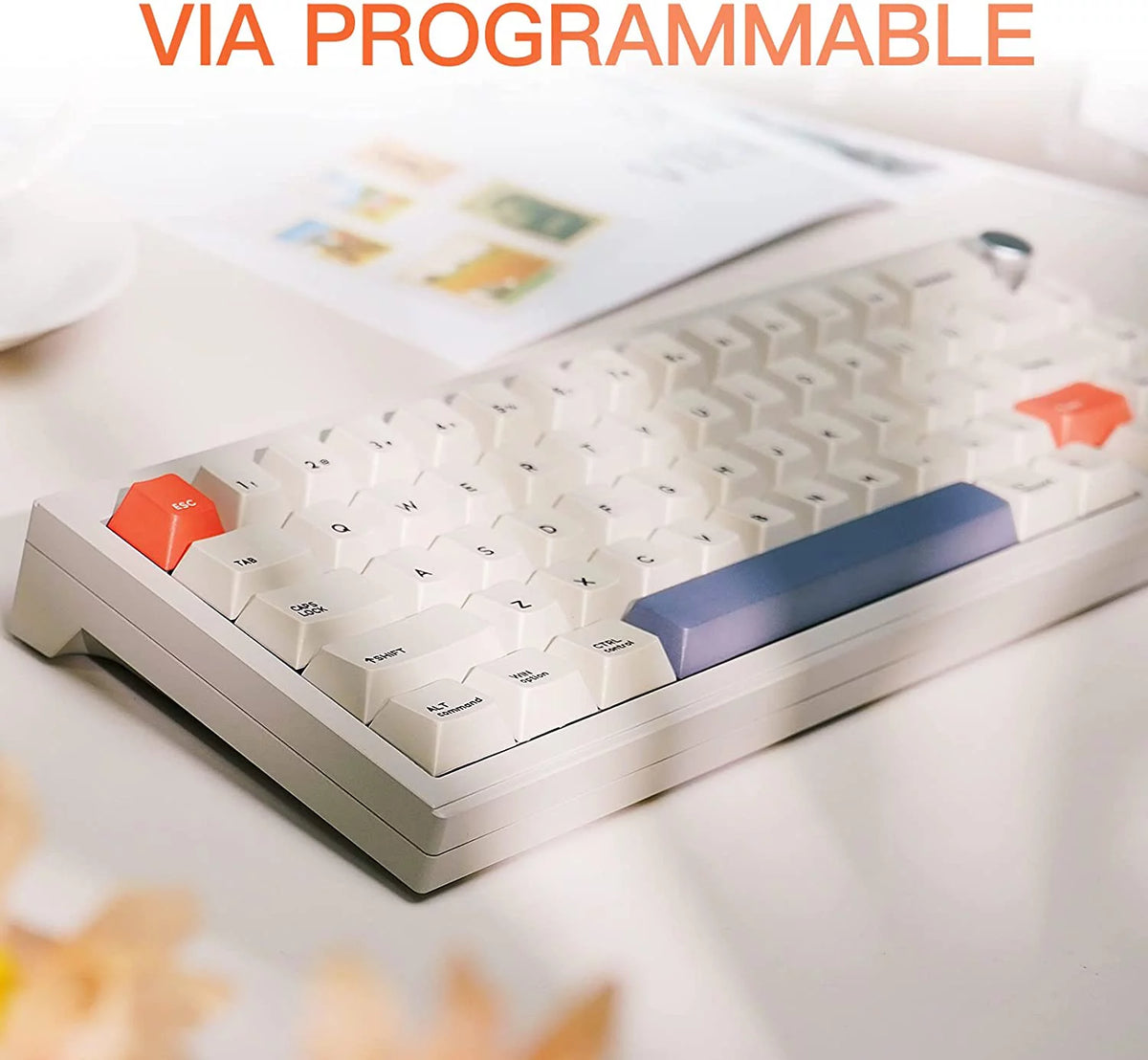 Wireless/Wired Mechanical Keyboard, 65% Hot Swappable Aluminum CNC Casing K5186