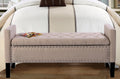 Light Grey Linen Storage Bench M1377