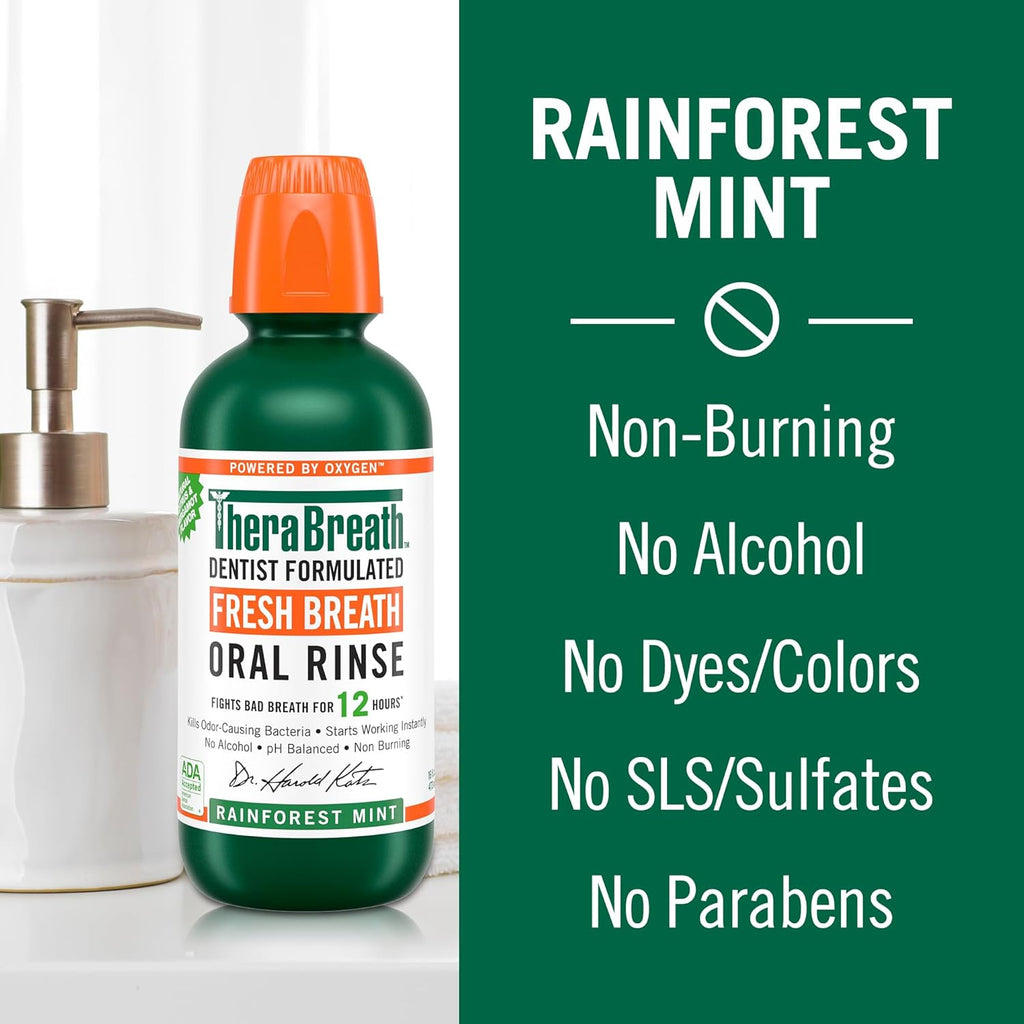 Rainforest Mint Alcohol-Free Mouthwash 16 Fl Oz (2-Pack) Z25407