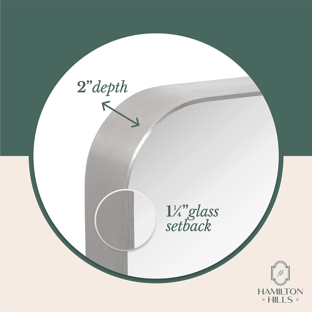 Contemporary Brushed Metal Wall Mirror B397