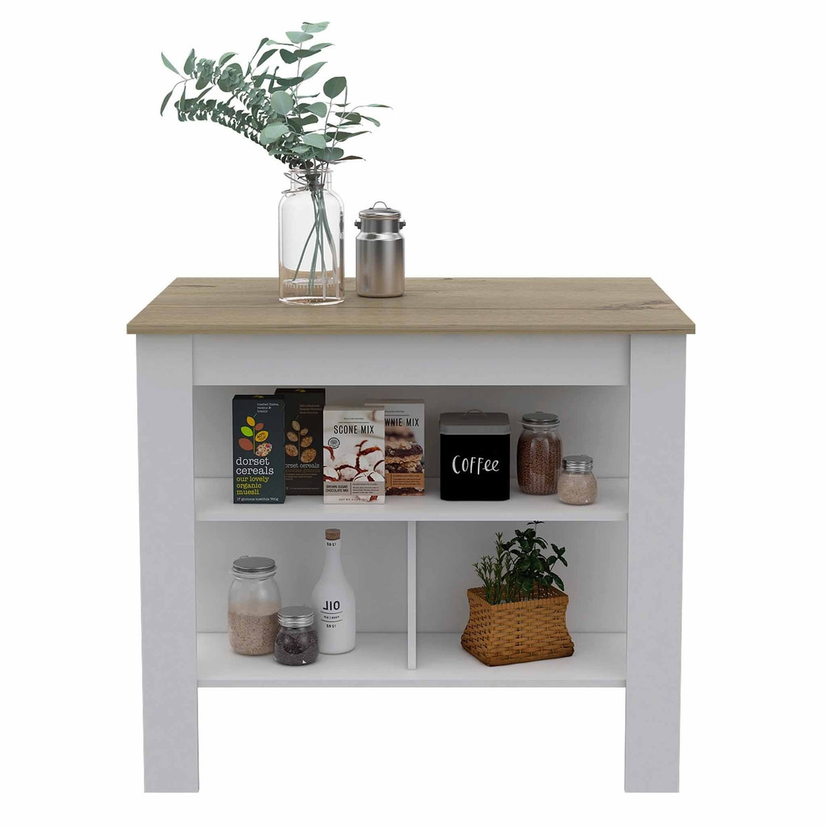 White Light-Oak Kitchen Island Q199163