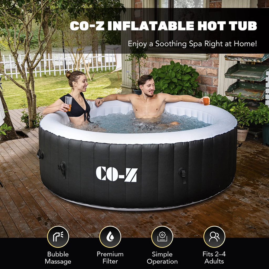 4 Person 6ft Inflatable Hot Tub Pool with Massage Jets P627107