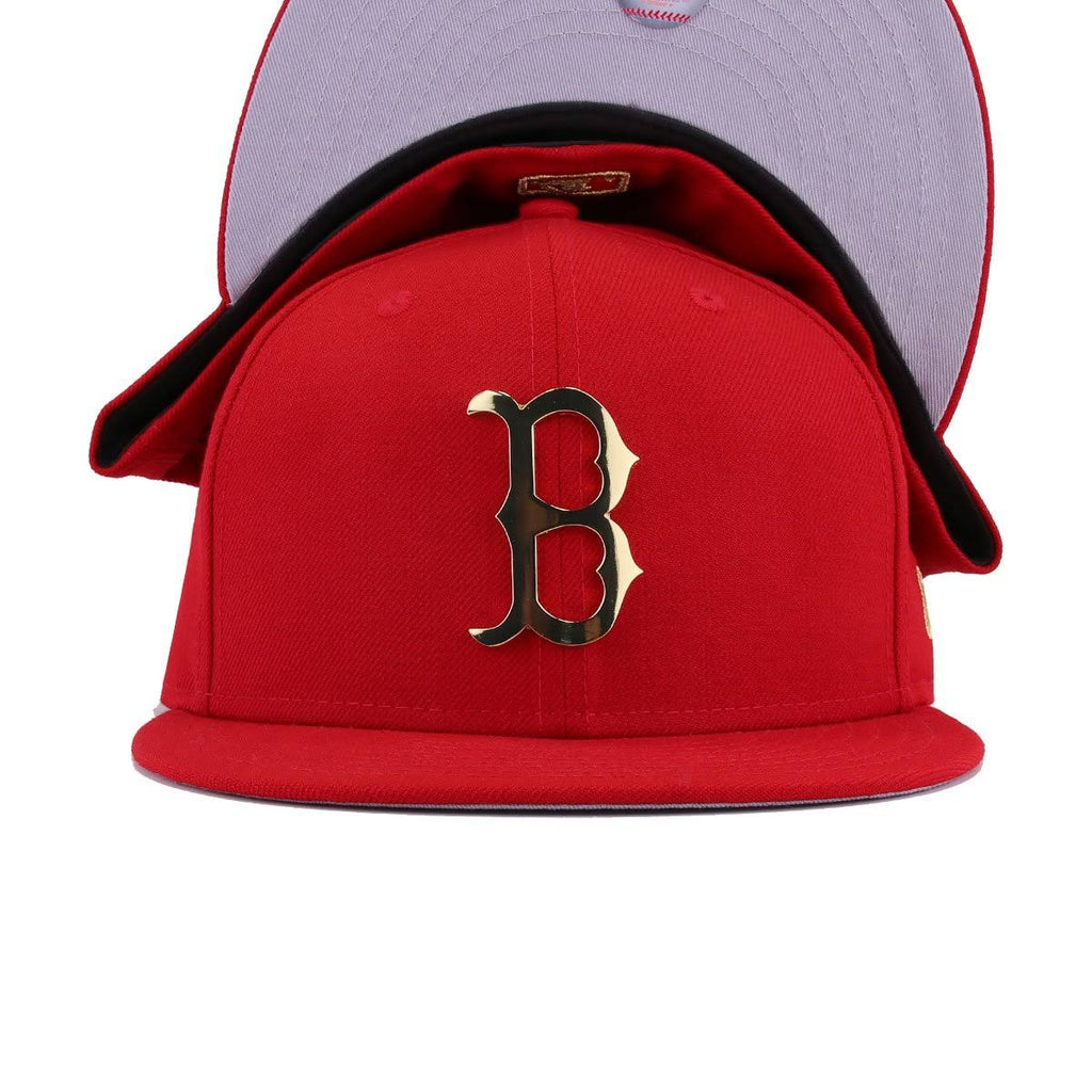 Scarlet Gold Metal Badge Fitted Baseball Hat I7713
