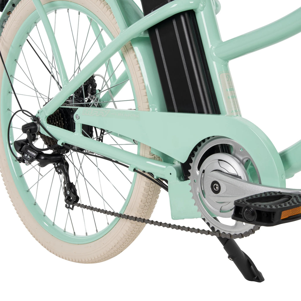 26-in 7-Spd Electric Cruiser Bike, Mint Green, 36V, 350W A9748