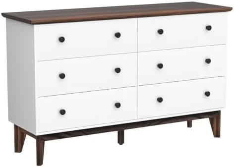 Black 6 Drawer Wood Dresser W31504