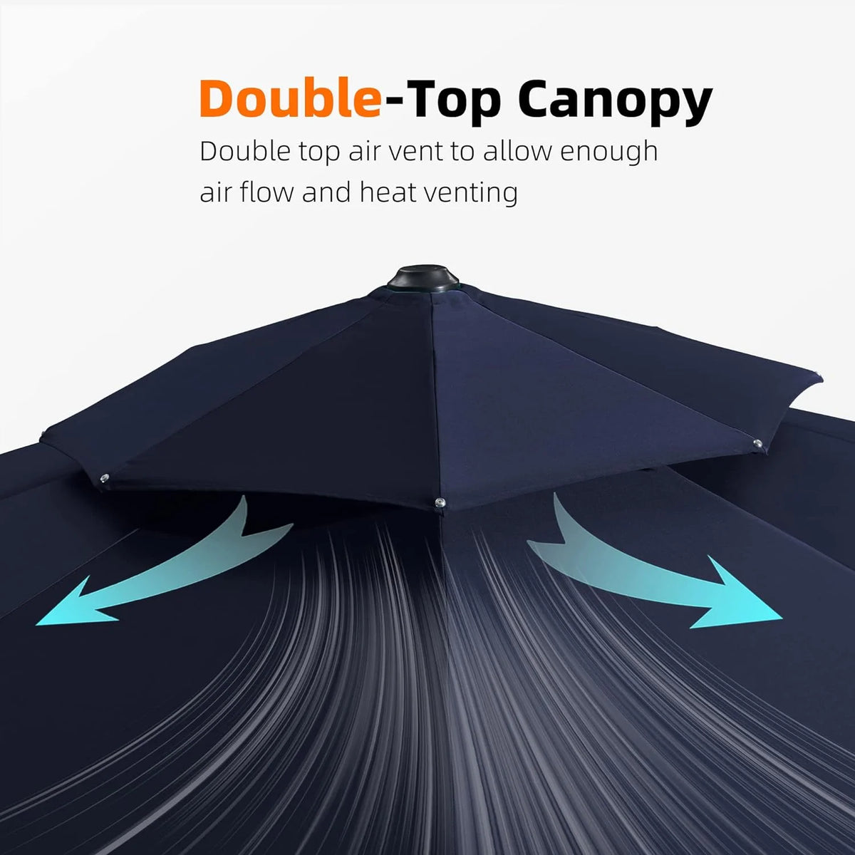 12 Feet Double Top Round Navy Blue Offset Hanging Patio Umbrella A888283