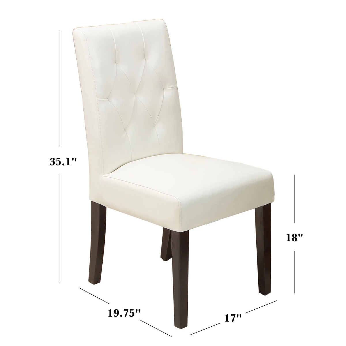 Ivory Bonded Leather Dining Chair Set of 2 N332263