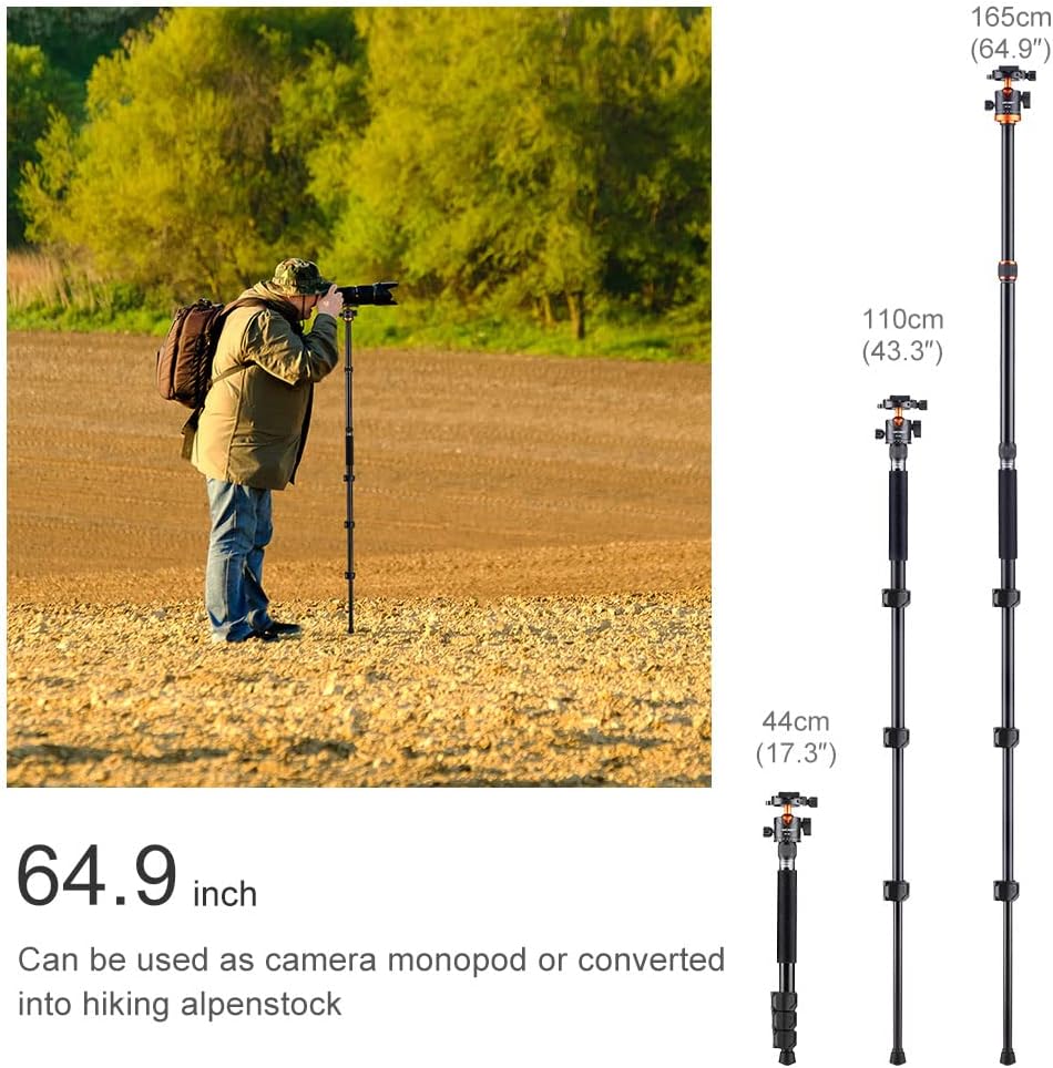 62 inch DSLR Camera Tripod with Monopod and Aluminum Alloy Quick Release Plate A90513