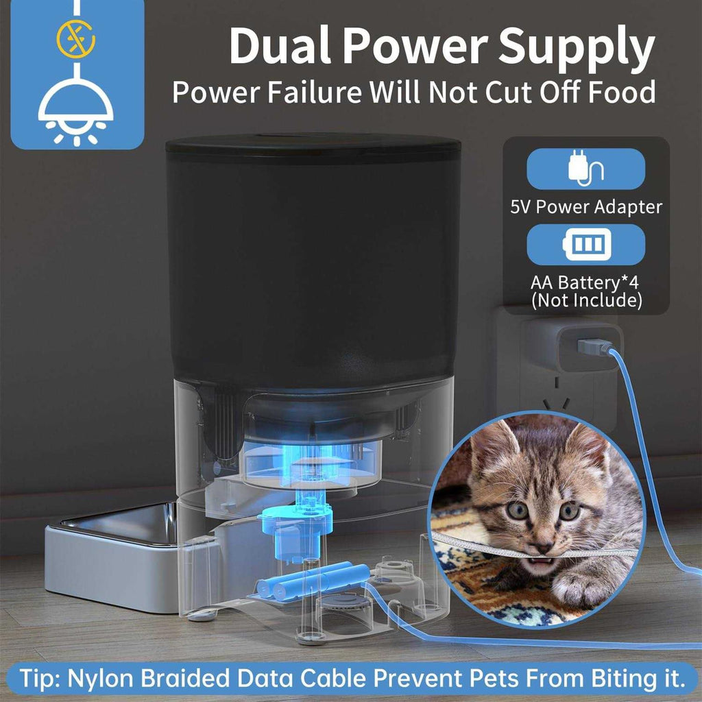 5G WiFi Automatic Cat Feeder with Slow Feeding Mode T24053
