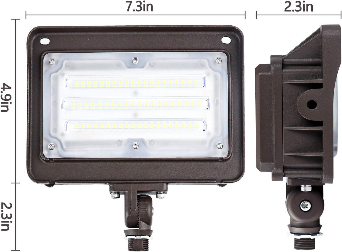 50W LED Flood Light, IP65 Waterproof, 6000 Lumen, 5000K Daylight, 2-Pack U8349