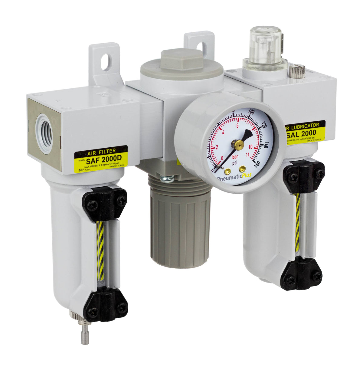 3-Unit Compressed Air Filter Regulator Lubricator, 1/4 inch NPT Q173