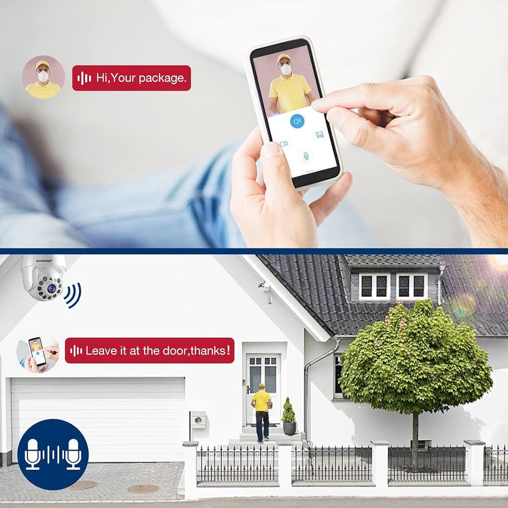 Wireless WiFi IP Camera Outdoor 360° View HD 1080P Full Color Night Vision J398506
