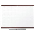 Whiteboard - wall mountable - 48 in x 35.98 in - white - mahogany frame G813