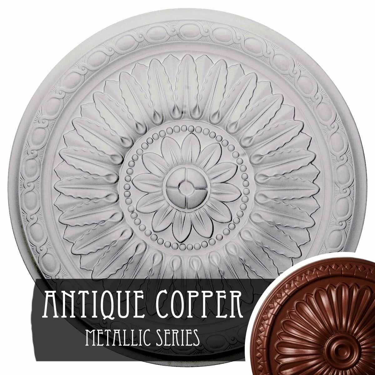 24 inch x 1 5/8 inch Hand-Painted Steel Gray Ceiling Medallion K682781