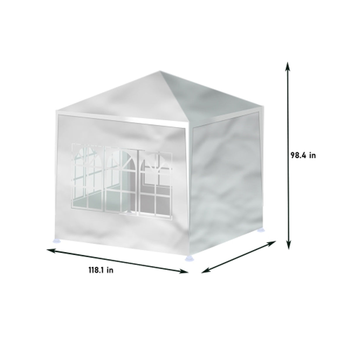 10x10 Ft Adjustable Canopy With Window Wall N89441