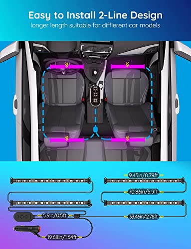 Smart RGB Car LED Lights with App Control H2781