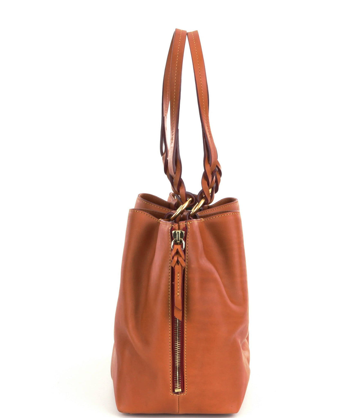 Large Zip Florentine Leather Black Bag V107577