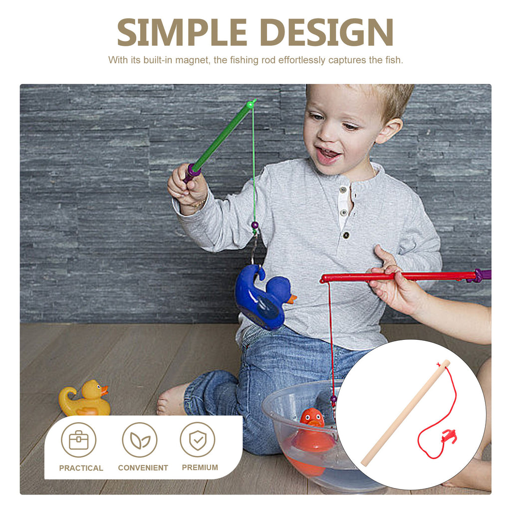 4pcs Wooden Magnetic Fishing Rod Toys L96328