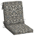 Black Damask Outdoor Dining Chair Cushion 20 x 20 B290
