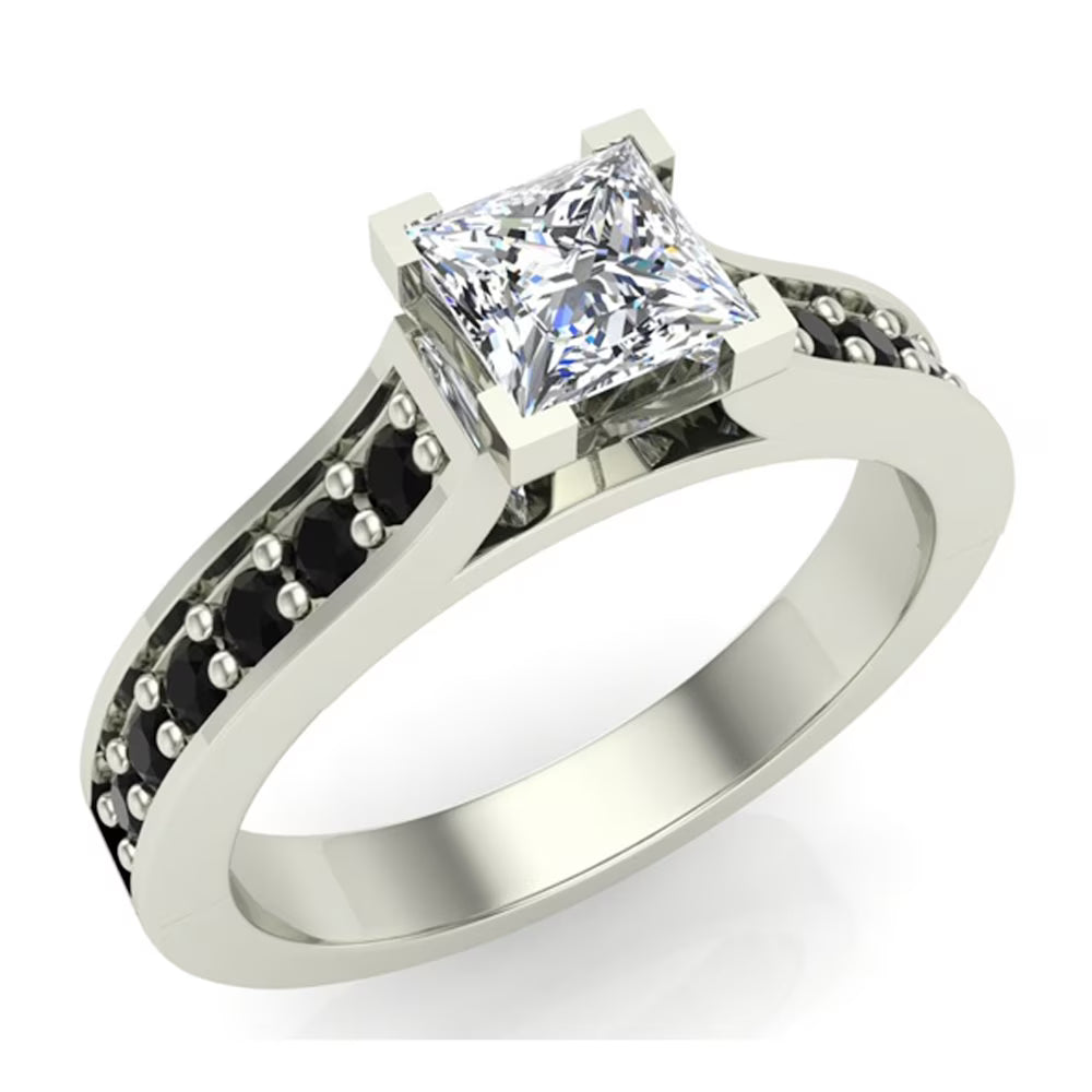 3/4 CT TW 14K White Gold Black Diamond Ring B6411