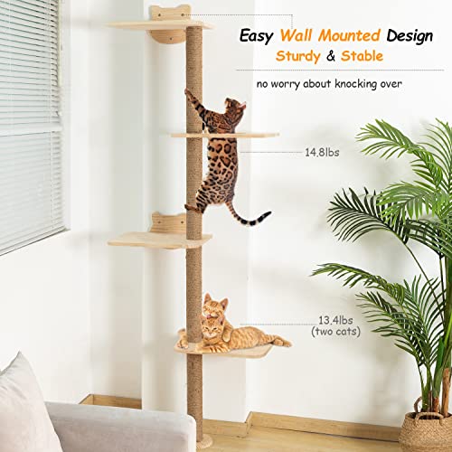 73 inch Cat Tree Wall Mounted Scratching Post E57800